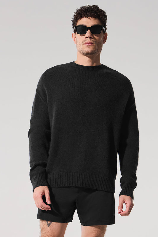 New Class Cashmere Crewneck Sweater — Black