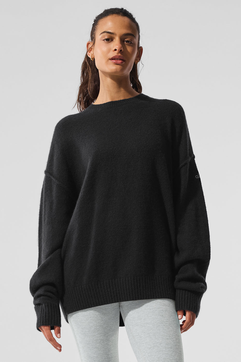 New Class Cashmere Crewneck Sweater — Black