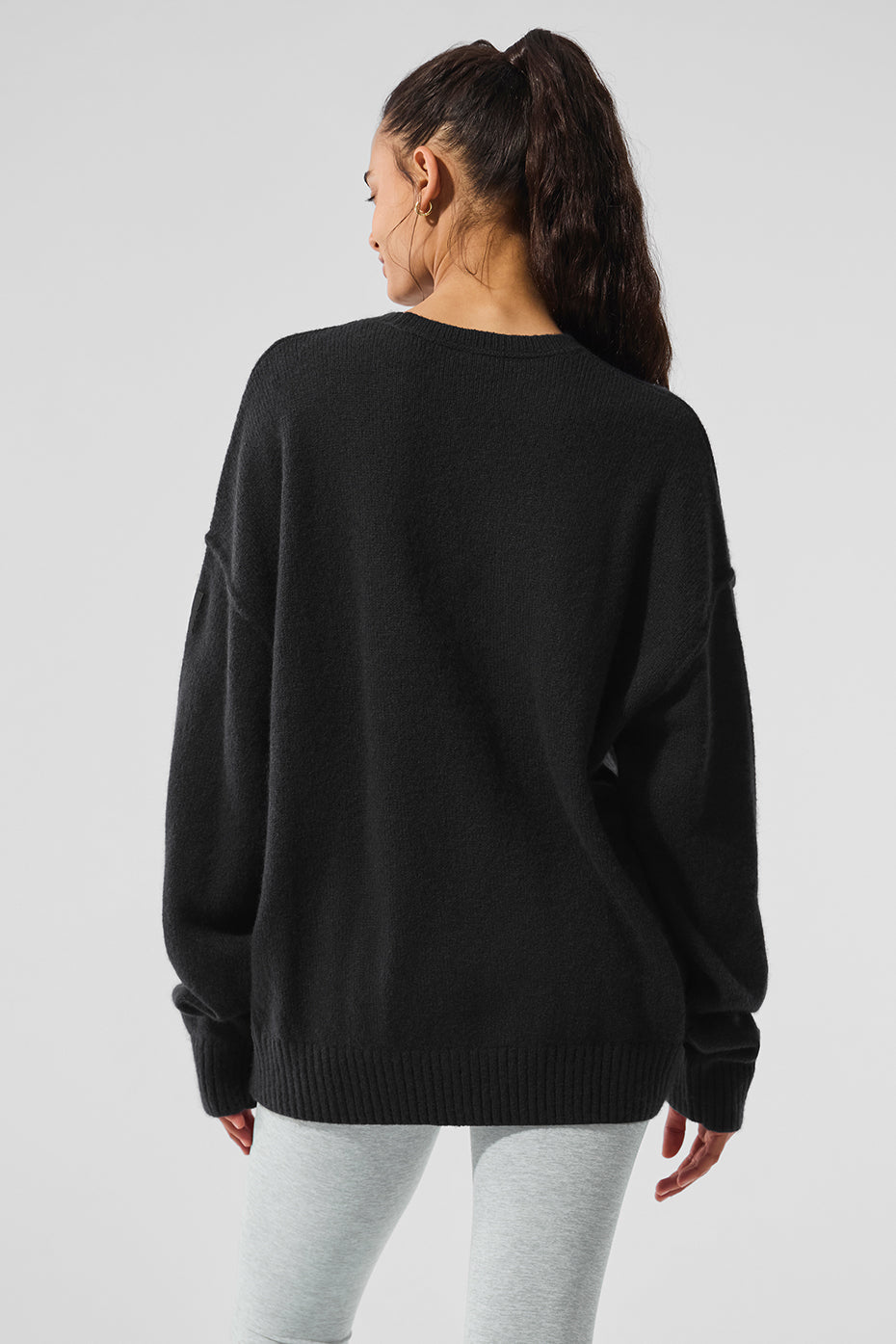 New Class Cashmere Crewneck Sweater — Black