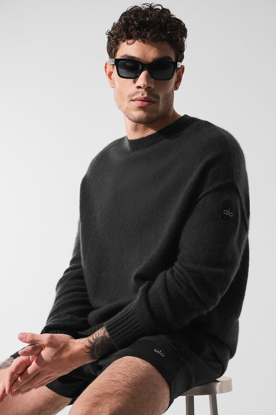 New Class Cashmere Crewneck Sweater — Black