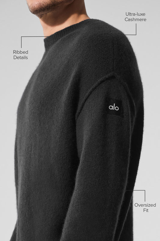 New Class Cashmere Crewneck Sweater — Black