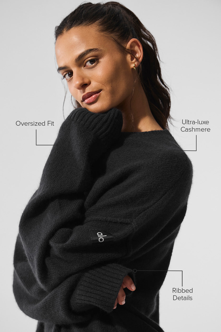 New Class Cashmere Crewneck Sweater — Black