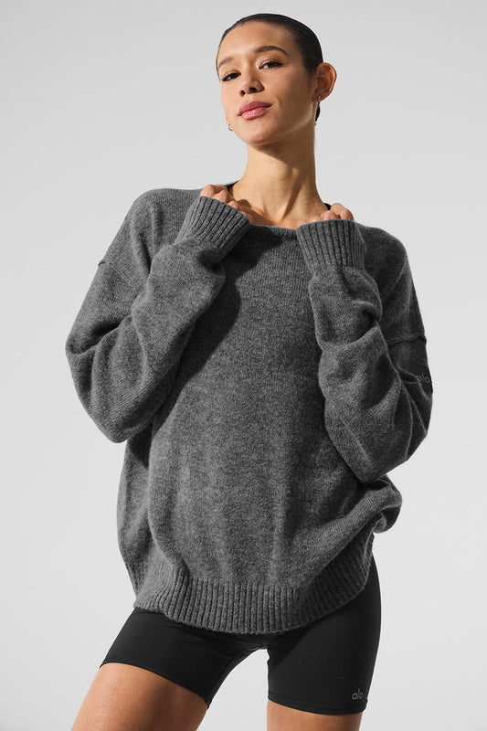 New Class Cashmere Crewneck Sweater — Platinum Grey