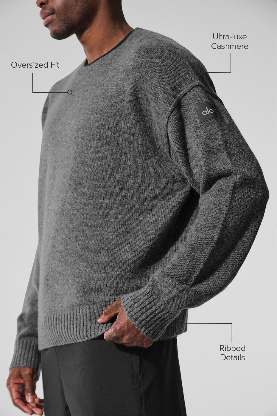 New Class Cashmere Crewneck Sweater — Platinum Grey