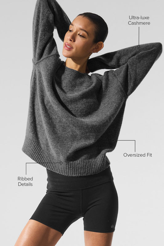 New Class Cashmere Crewneck Sweater — Platinum Grey