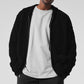 New Class Cashmere Full Zip Hooded Sweatshirt — Black