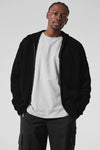New Class Cashmere Full Zip Hooded Sweatshirt — Black