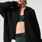 New Class Cashmere Full Zip Hooded Sweatshirt — Black
