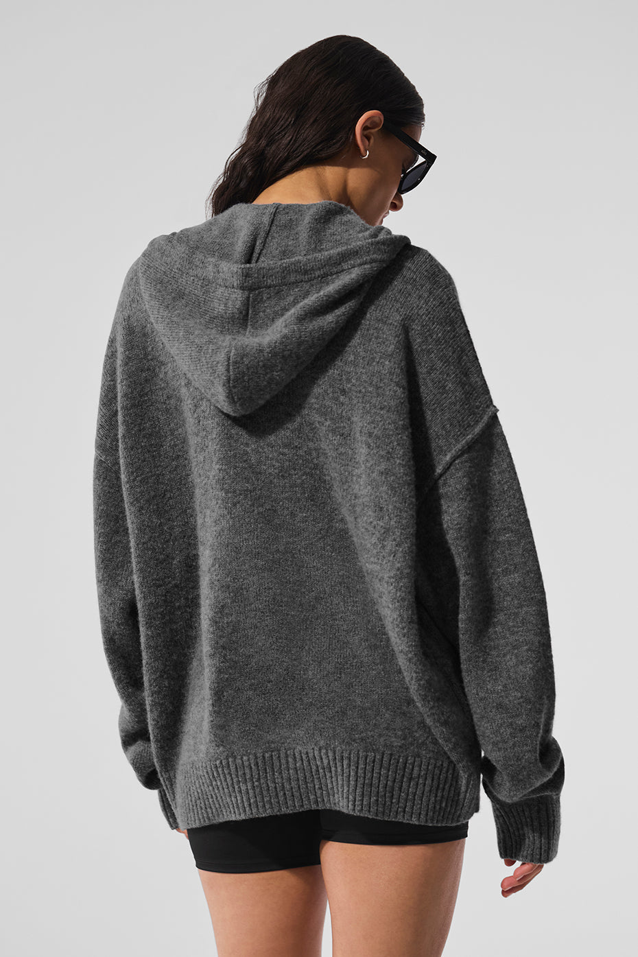 New Class Cashmere Full Zip Hooded Sweatshirt — Platinum Grey