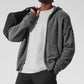 New Class Cashmere Full Zip Hooded Sweatshirt — Platinum Grey
