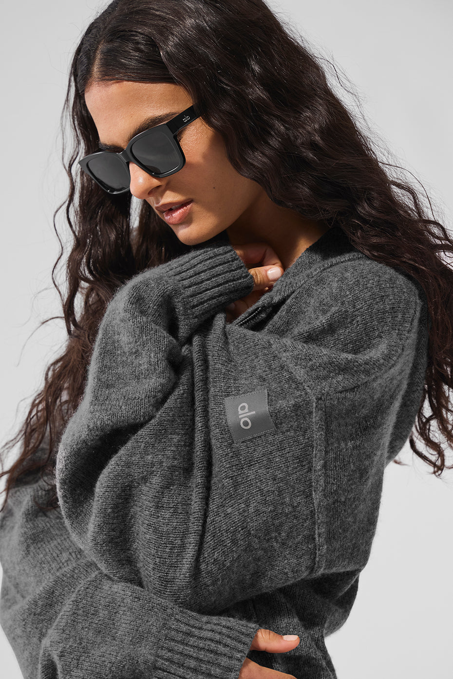New Class Cashmere Full Zip Hooded Sweatshirt — Platinum Grey