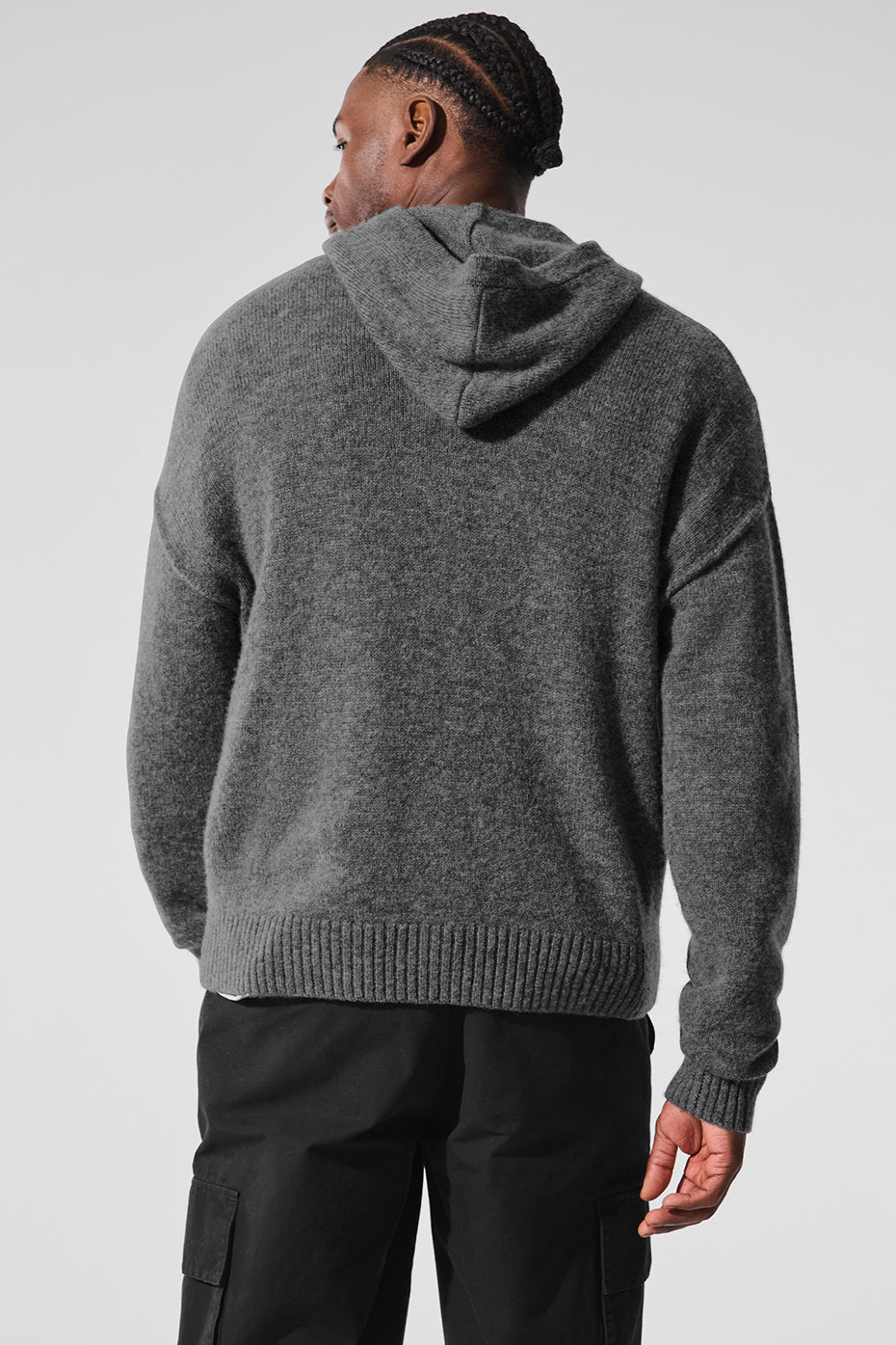 New Class Cashmere Full Zip Hooded Sweatshirt — Platinum Grey