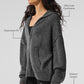 New Class Cashmere Full Zip Hooded Sweatshirt — Platinum Grey