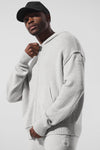 New Class Cashmere Full Zip Hooded Sweatshirt — Pearl Grey Heather