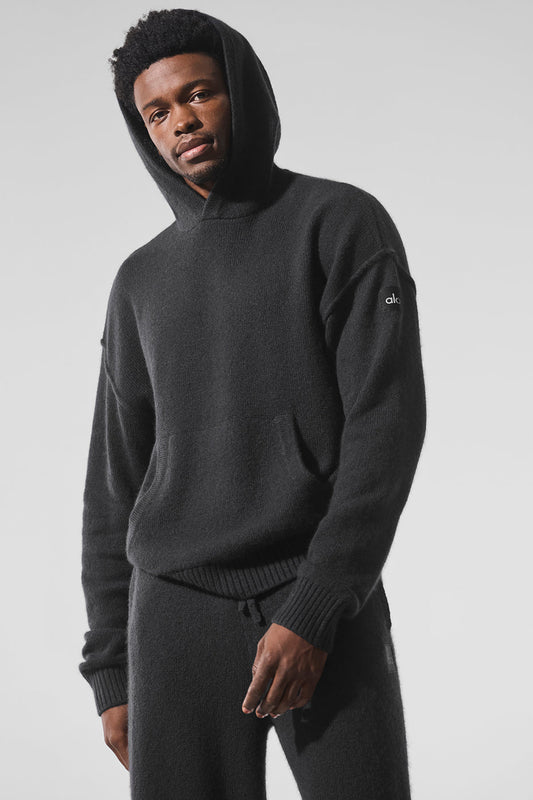 New Class Cashmere Hooded Sweatshirt — Black