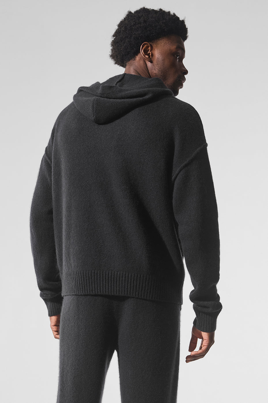 New Class Cashmere Hooded Sweatshirt — Black