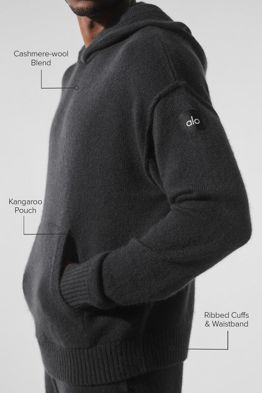 New Class Cashmere Hooded Sweatshirt — Black