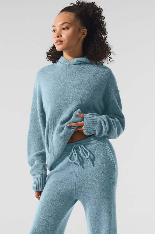New Class Cashmere Hooded Sweatshirt — Celestial Blue Granite Heather