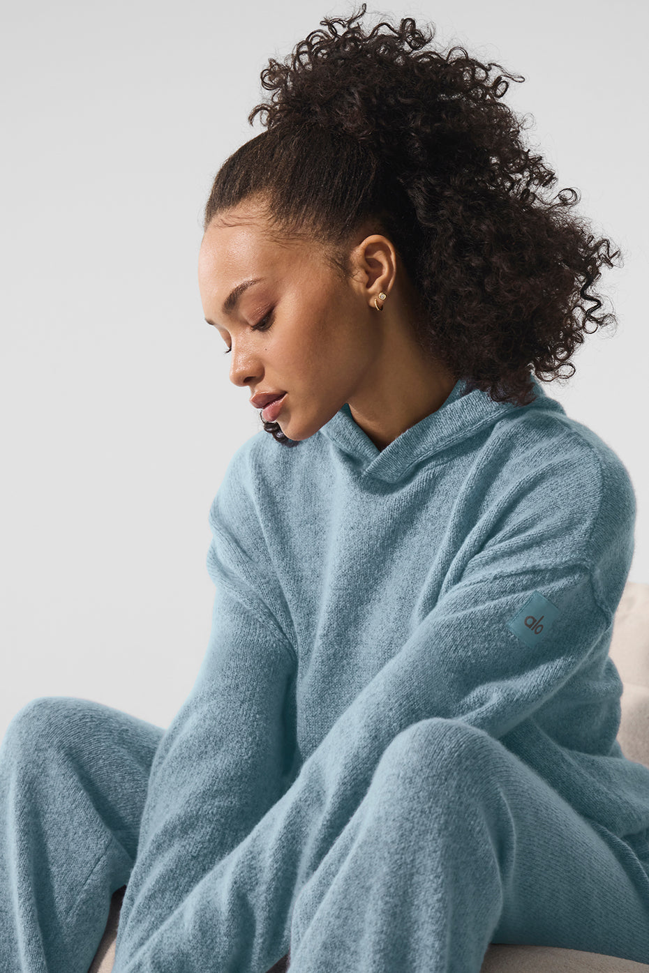 New Class Cashmere Hooded Sweatshirt — Celestial Blue Granite Heather