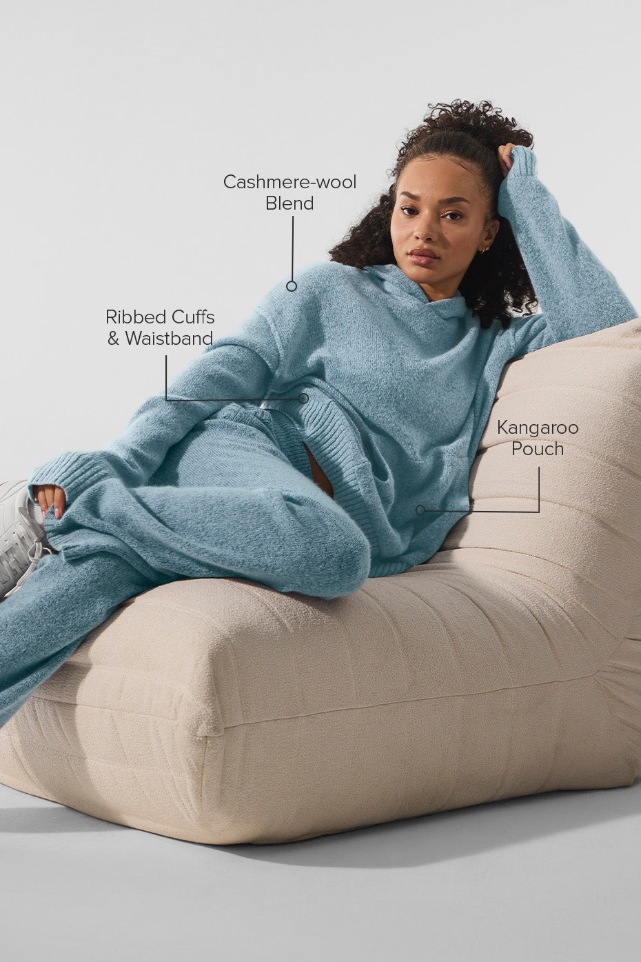New Class Cashmere Hooded Sweatshirt — Celestial Blue Granite Heather