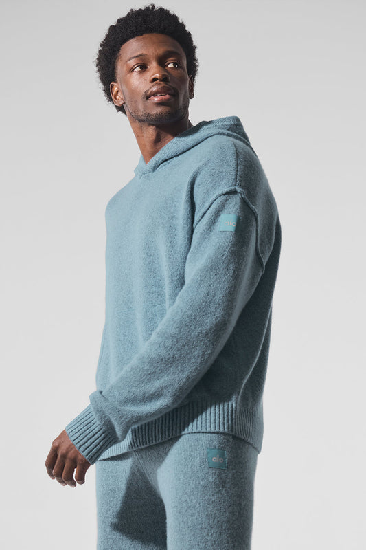New Class Cashmere Hooded Sweatshirt — Celestial Blue Granite Heather