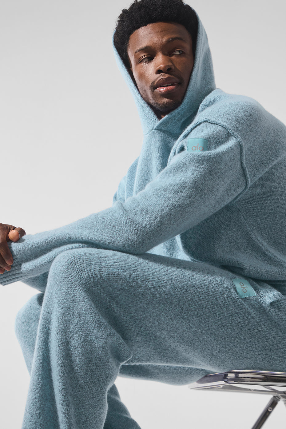 New Class Cashmere Hooded Sweatshirt — Celestial Blue Granite Heather