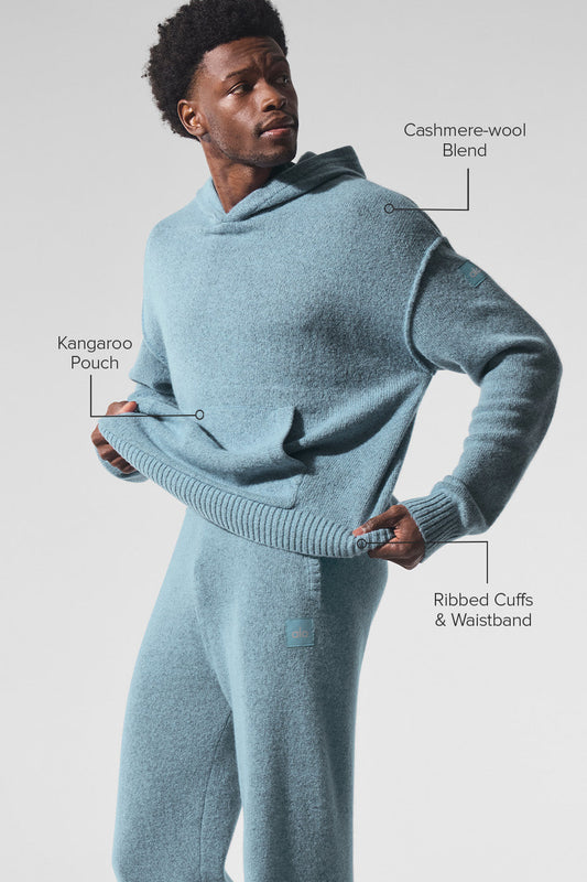 New Class Cashmere Hooded Sweatshirt — Celestial Blue Granite Heather