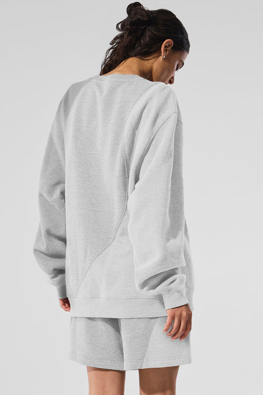 Make Waves Crew Neck Crew Sweatshirt — Athletic Heather Grey Tonal