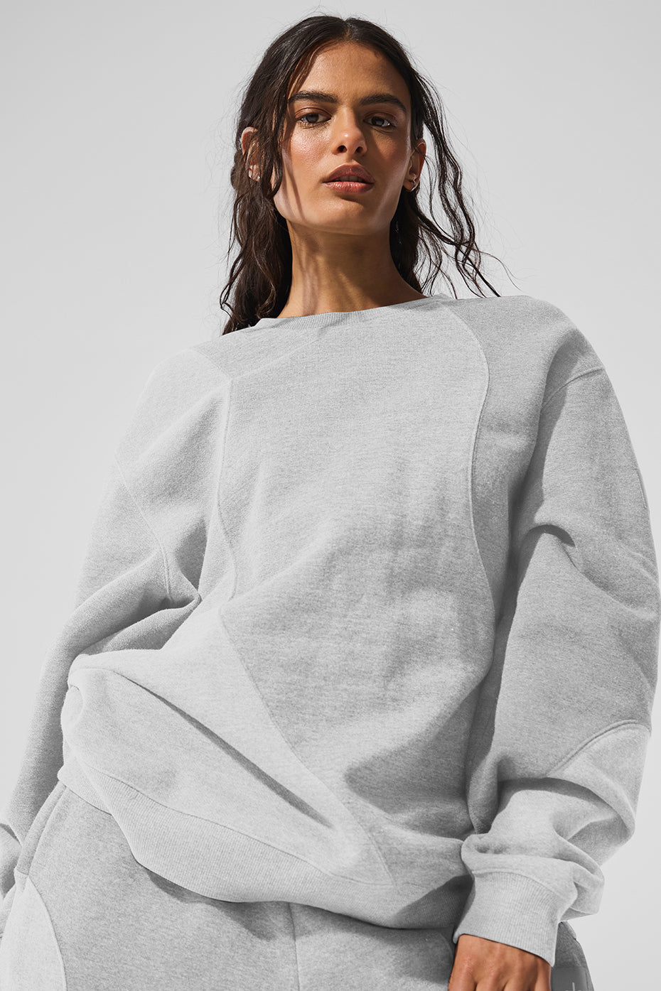 Make Waves Crew Neck Crew Sweatshirt — Athletic Heather Grey Tonal