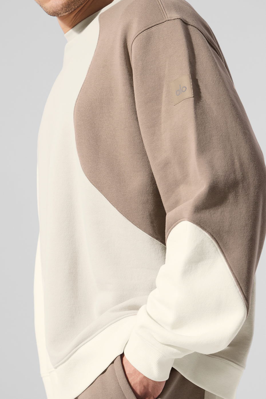 Make Waves Crew Neck Crew Sweatshirt — Ivory/Bone/Gravel