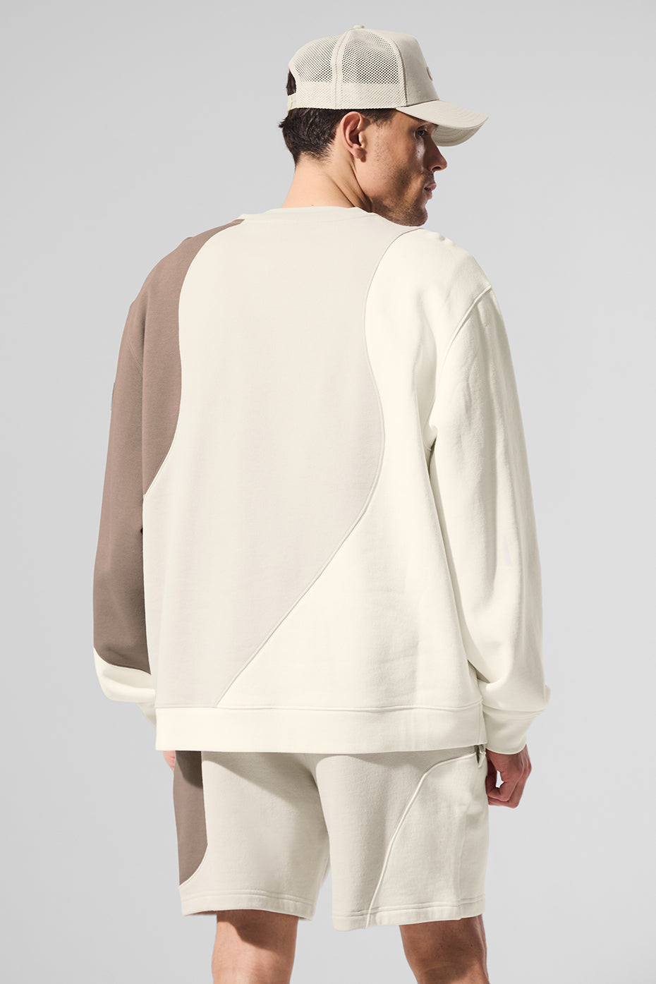 Make Waves Crew Neck Crew Sweatshirt — Ivory/Bone/Gravel