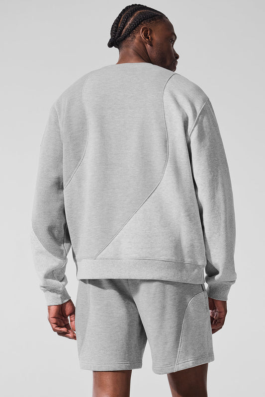 Make Waves Crew Neck Crew Sweatshirt — Athletic Heather Grey Tonal