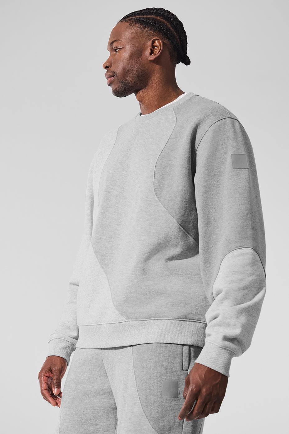 Make Waves Crew Neck Crew Sweatshirt — Athletic Heather Grey Tonal