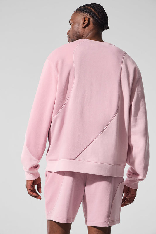 Make Waves Crew Neck Crew Sweatshirt — Sunset Pink Tonal