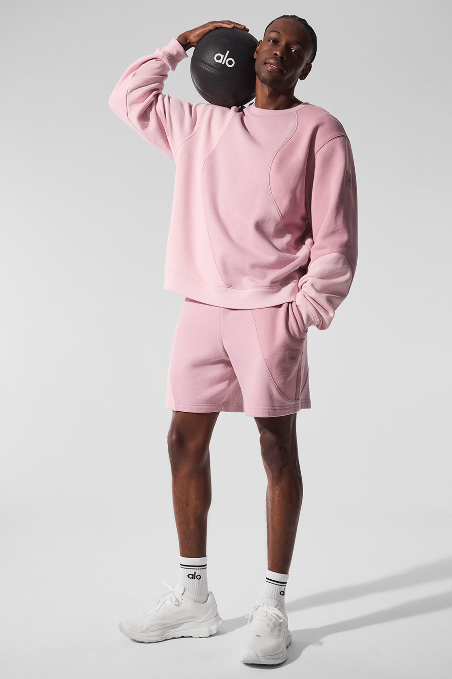 Make Waves Crew Neck Crew Sweatshirt — Sunset Pink Tonal