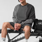 Make Waves Crew Neck Crew Sweatshirt — Dark Heather Grey Tonal