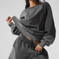 Make Waves Crew Neck Crew Sweatshirt — Dark Heather Grey Tonal