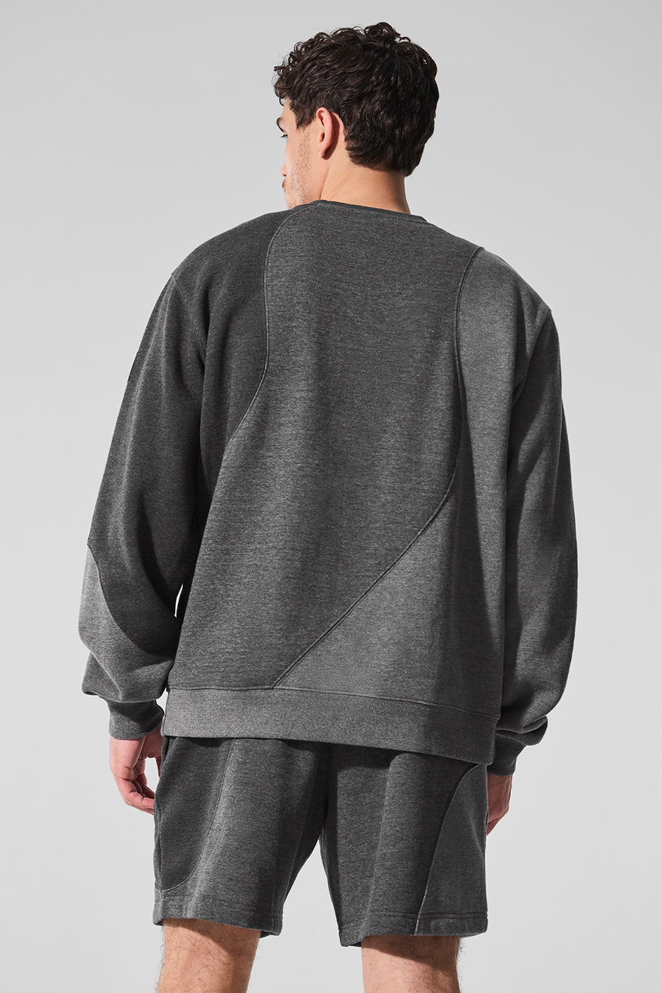 Make Waves Crew Neck Crew Sweatshirt — Dark Heather Grey Tonal