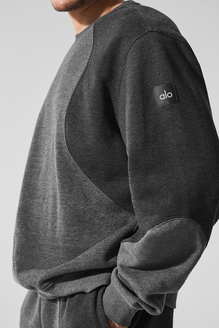 Make Waves Crew Neck Crew Sweatshirt — Dark Heather Grey Tonal