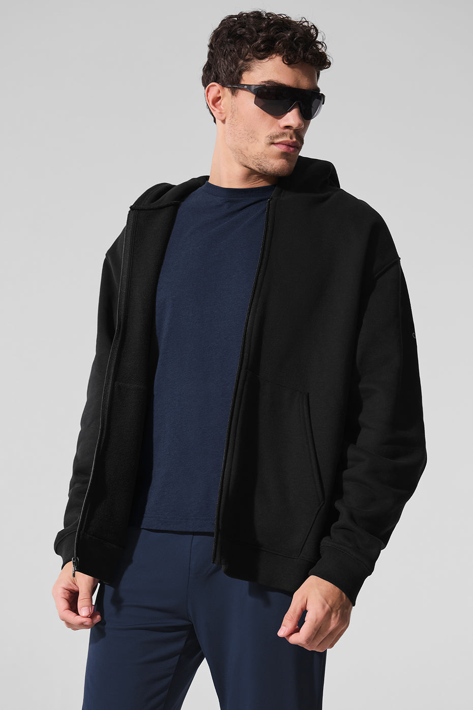 Renown Heavy Weight Full Zip Hooded Sweatshirt — Black