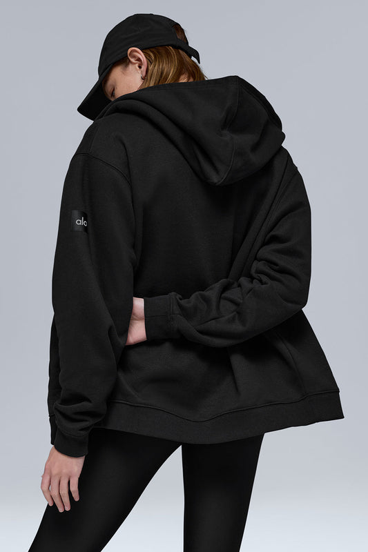 Renown Heavy Weight Full Zip Hooded Sweatshirt — Black