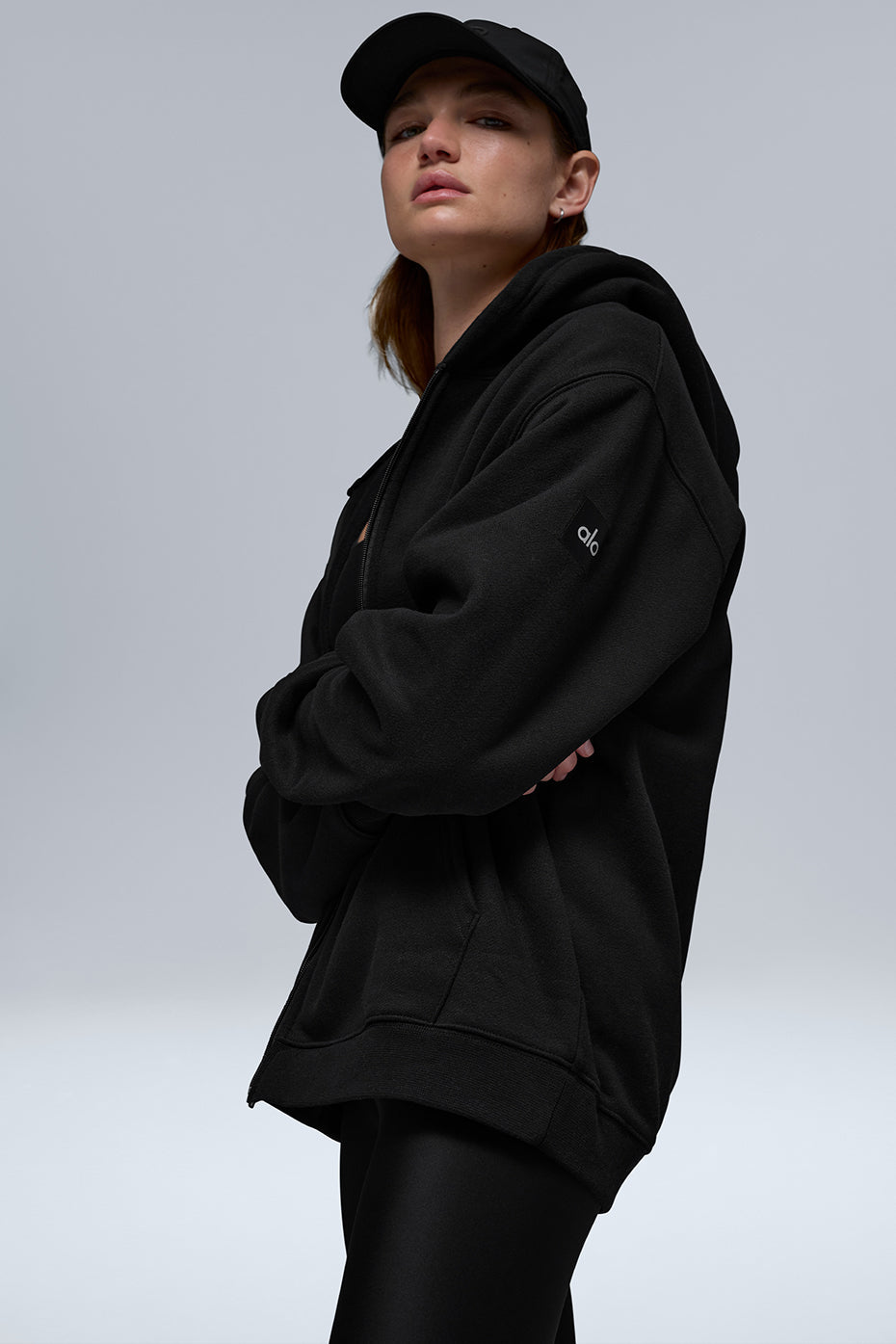 Renown Heavy Weight Full Zip Hooded Sweatshirt — Black