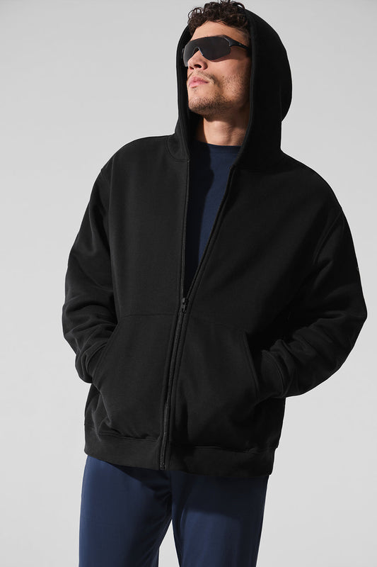 Renown Heavy Weight Full Zip Hooded Sweatshirt — Black
