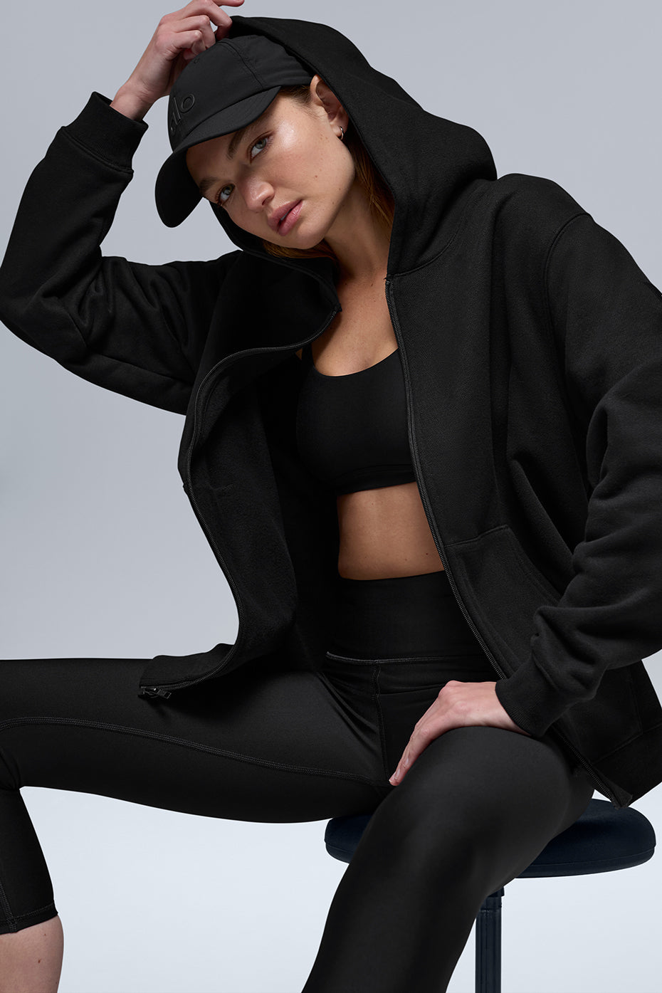 Renown Heavy Weight Full Zip Hooded Sweatshirt — Black