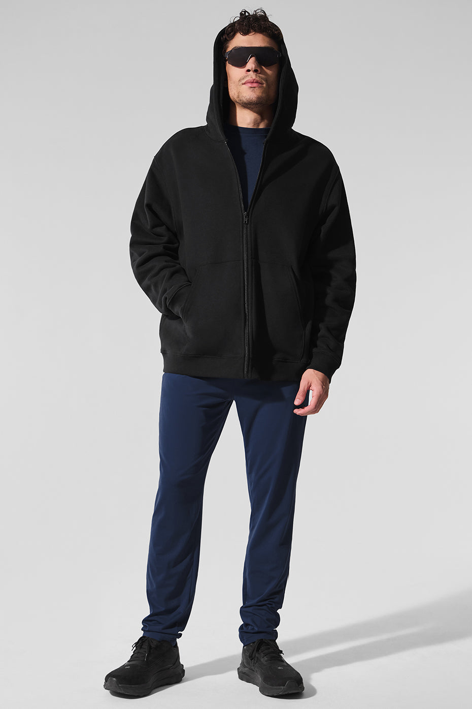 Renown Heavy Weight Full Zip Hooded Sweatshirt — Black