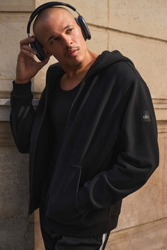 Renown Heavy Weight Full Zip Hooded Sweatshirt — Black