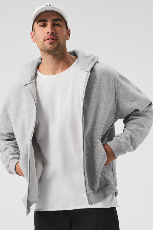 Renown Heavy Weight Full Zip Hooded Sweatshirt — Athletic Heather Grey