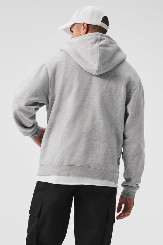 Renown Heavy Weight Full Zip Hooded Sweatshirt — Athletic Heather Grey