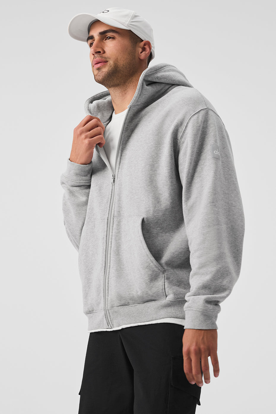 Renown Heavy Weight Full Zip Hooded Sweatshirt — Athletic Heather Grey