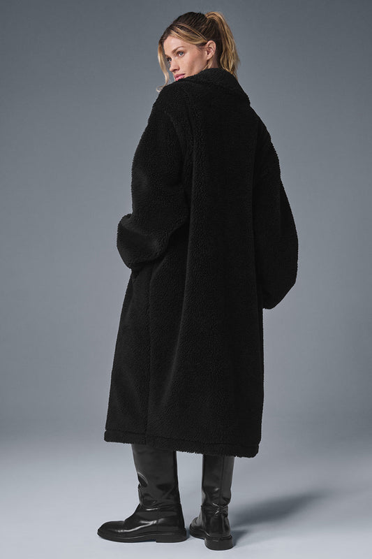 Oversized Sherpa Trench — Black